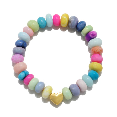 NEW!  Rainbow Heart Pearl Bracelet
