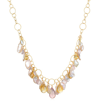 New! Shades of Peach Statement Necklace