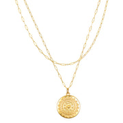 New! Sun Medallion Layered Necklace