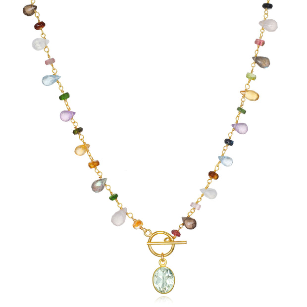 Wildflower Toggle Necklace-Green Amethyst