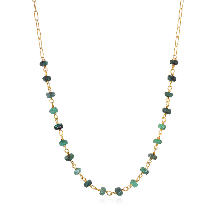 Paperclip Necklace - Emerald