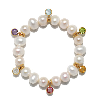 New! Baroque Pearl Gemstone Bracelet