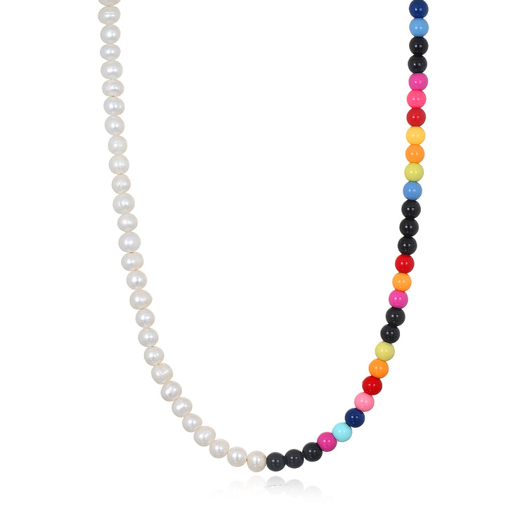 Pearl & Enamel Beaded Necklace