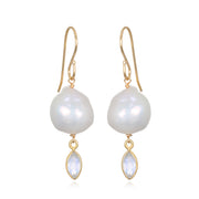 Baroque Pearl & Moonstone Earrings