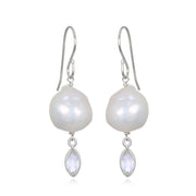 Baroque Pearl & Moonstone Earrings