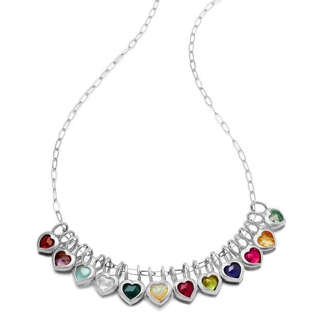 Birthstone Heart Necklace - August Peridot