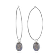 Gemdrop Hoop Earrings -Labradorite