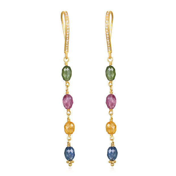 NEW! Sapphire & Diamond Dangle Earrings