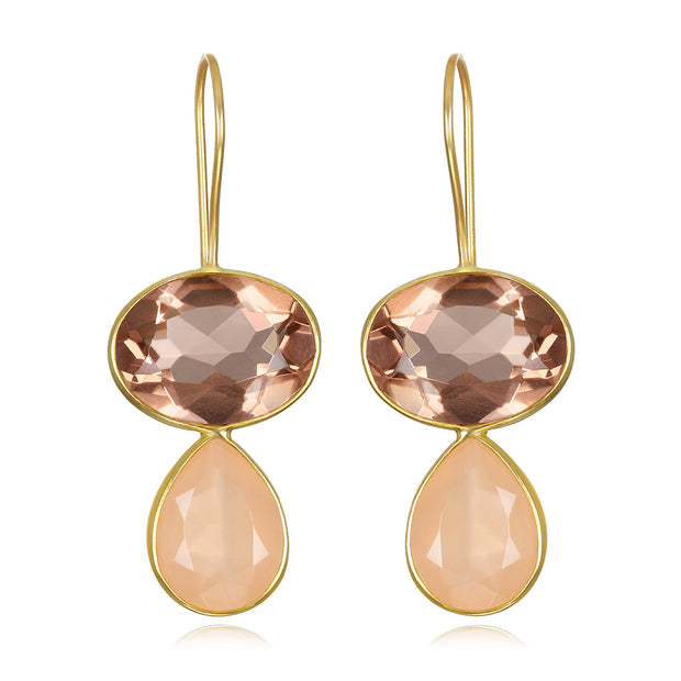 Valencia Teardrop Earring-Peach Gold