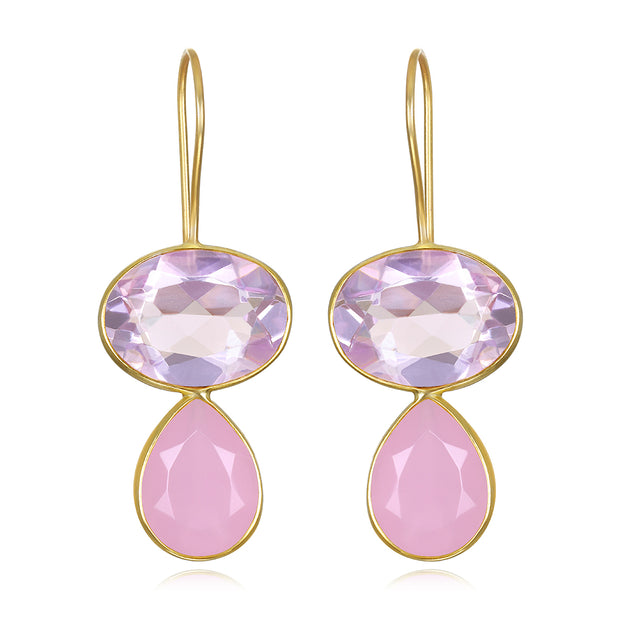 Valencia Teardrop Earring-Carnation Pink Gold