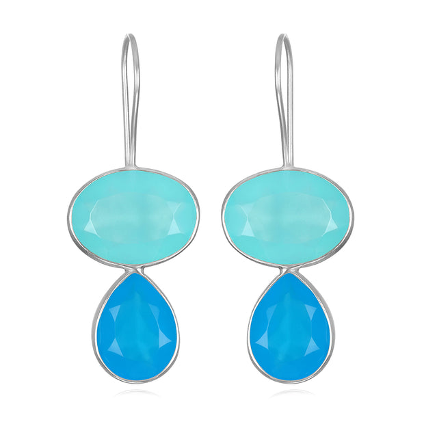 Valencia Teardrop Earring- Ocean Blues Silver