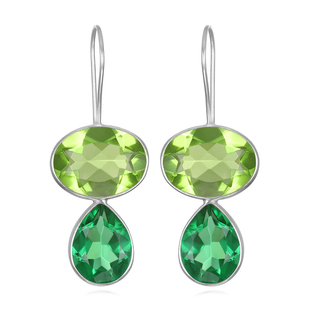 Valencia Teardrop Earring- Lime & Clover Silver