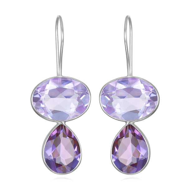 Valencia Teardrop Earring- Lavender Silver