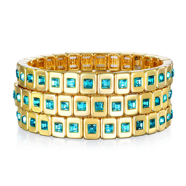 Blue Sparkle Tile Bracelet