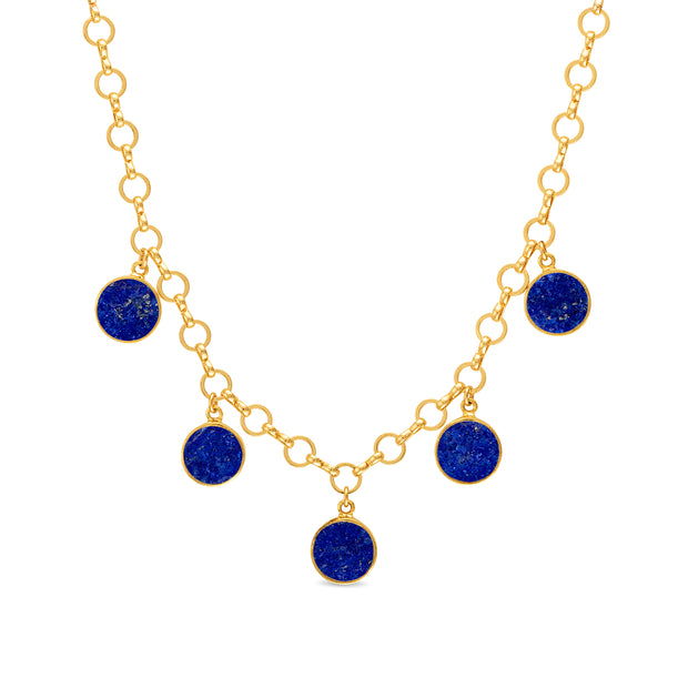 New! Dangling Coin Choker - Lapis