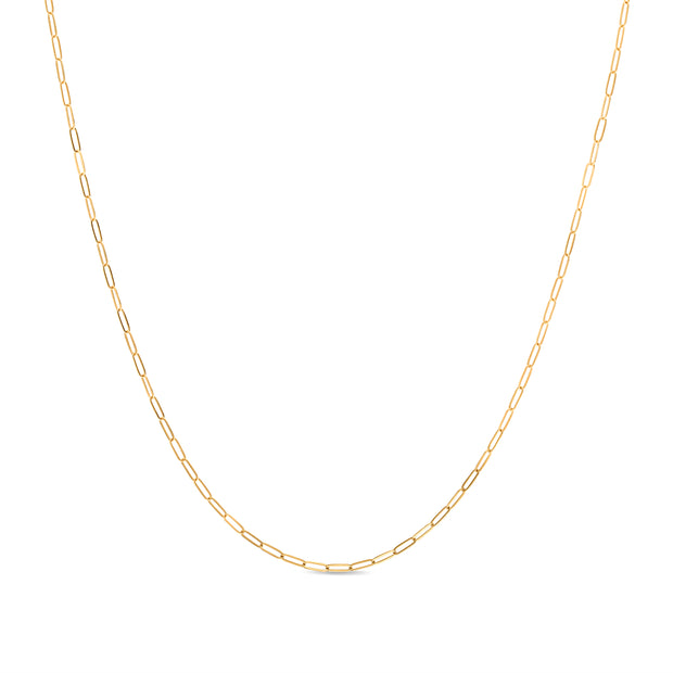 New! 14k gold paperclip necklace