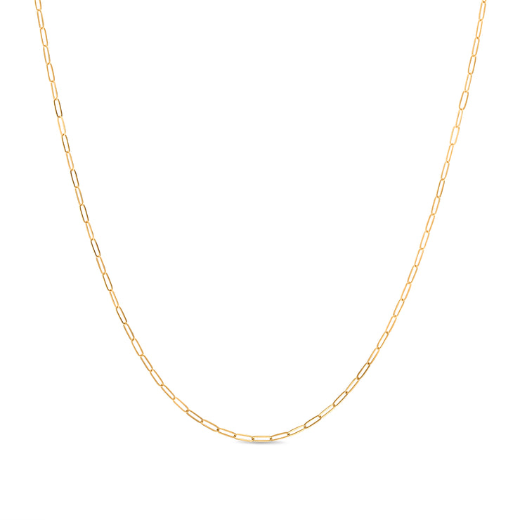 New! 14k gold paperclip necklace