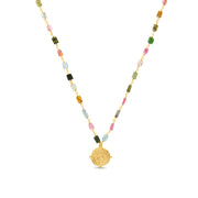 Tourmaline Chicklet Charm Necklace