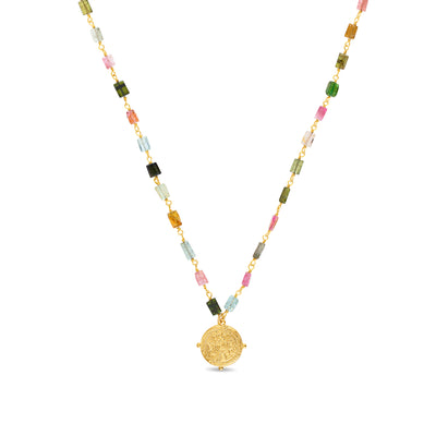 Tourmaline Chicklet Charm Necklace