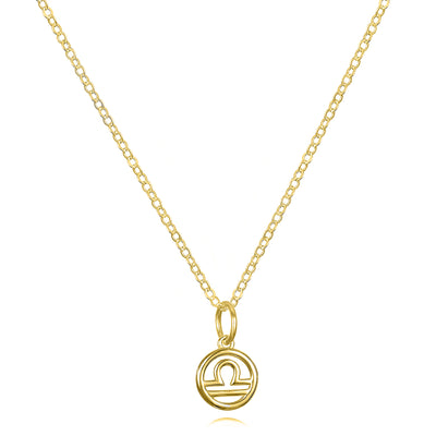 New! 14k Gold Zodiac Charm Necklace - Libra