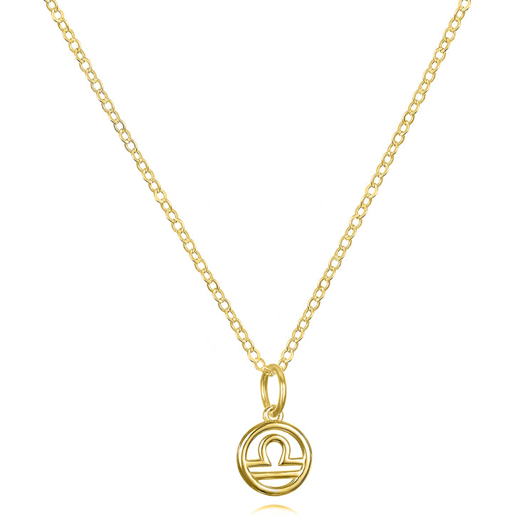 New! 14k Gold Zodiac Charm Necklace - Libra