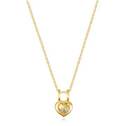 New! Birthstone Heart Pendant - November/Citrine