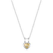 Birthstone Heart Necklace - November Citrine