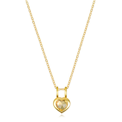 Birthstone Heart Necklace - November Citrine