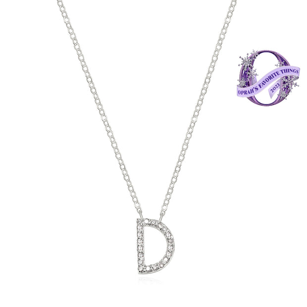 Diamond Initial Necklace-Silver