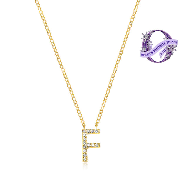 Diamond Initial Necklace-Gold