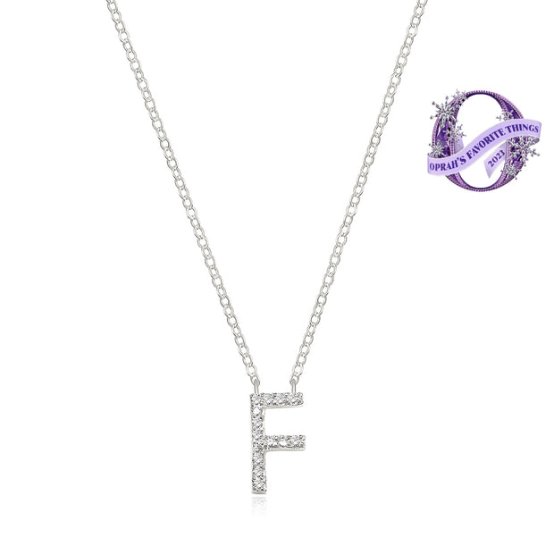 Diamond Initial Necklace-Silver