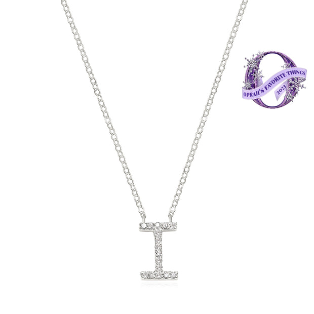 Diamond Initial Necklace-Silver