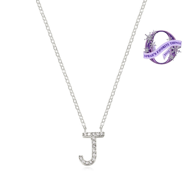 Diamond Initial Necklace-Silver