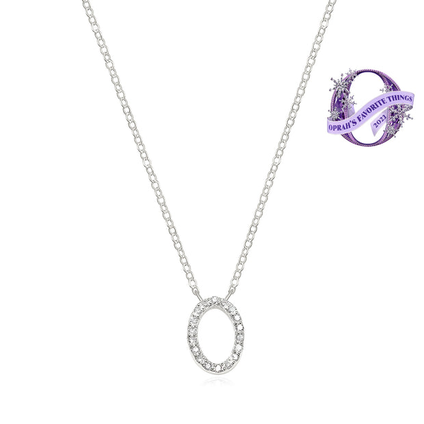 Diamond Initial Necklace-Silver