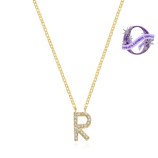 Diamond Initial Necklace-Gold