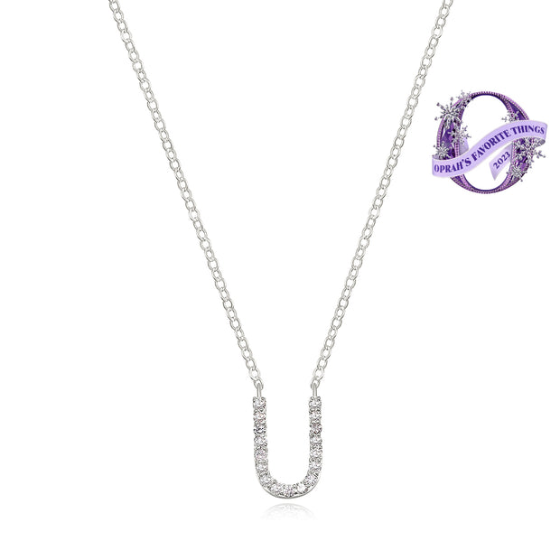 Diamond Initial Necklace-Silver