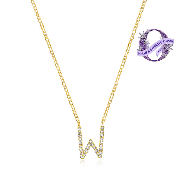 Diamond Initial Necklace-Gold