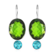 Valencia Grand Oval Earring-Lime Silver