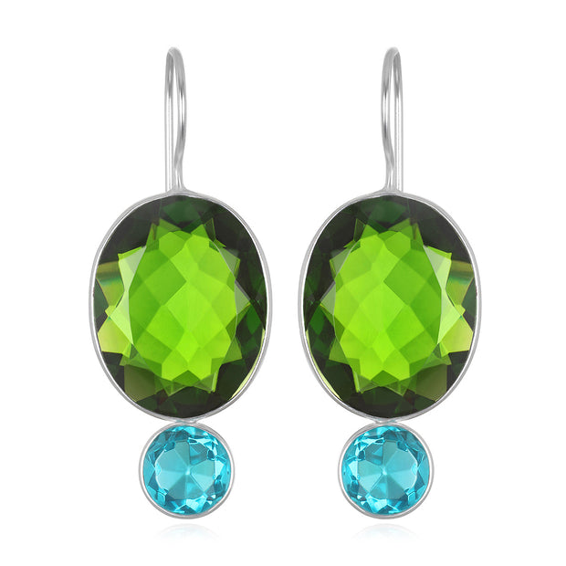 Valencia Grand Oval Earring-Lime Silver