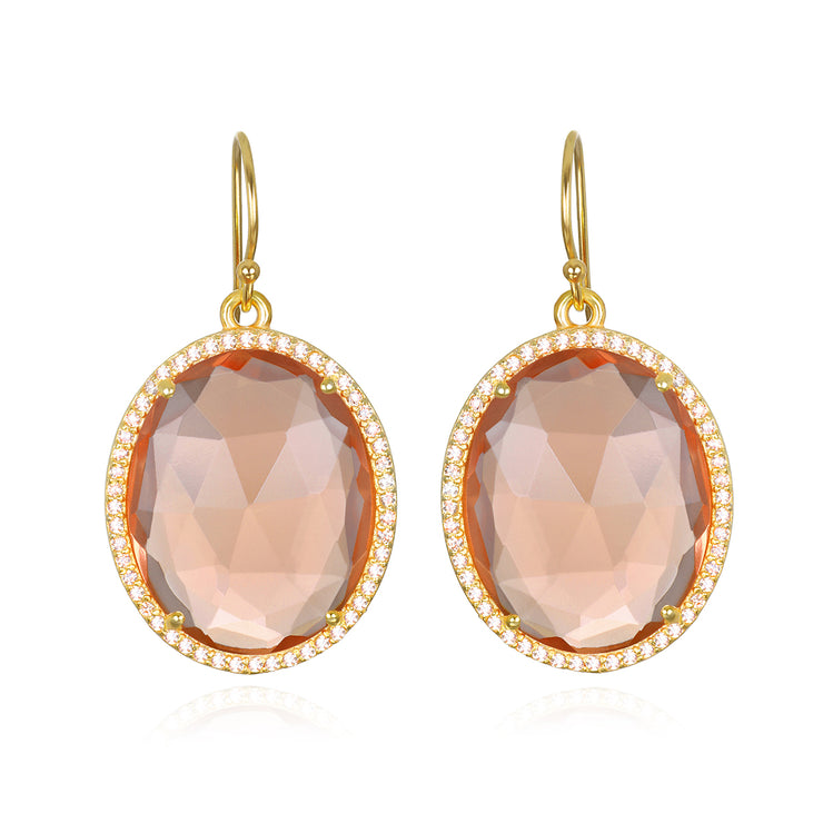Paris Oval Dangles - Champagne