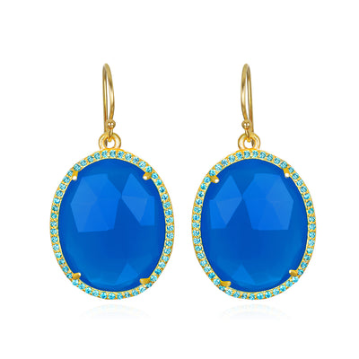 Paris Oval Dangles - Cobalt