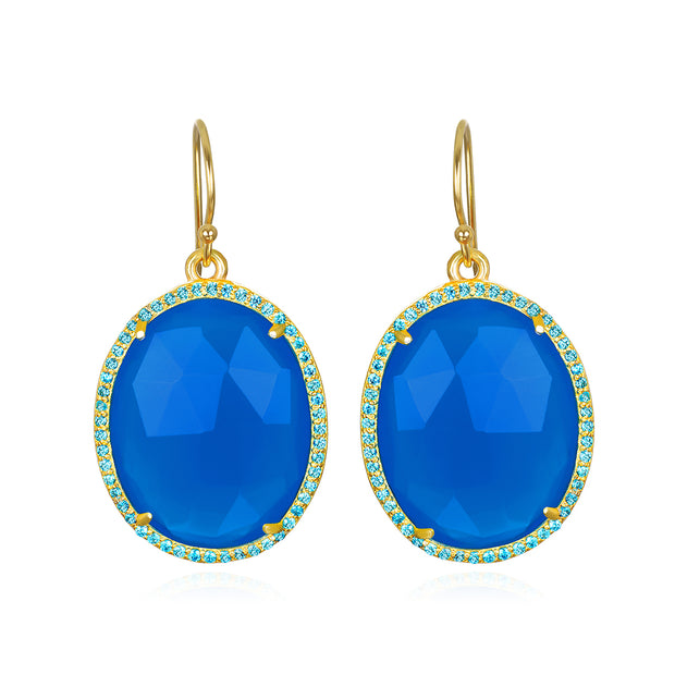 Paris Oval Dangles - Cobalt