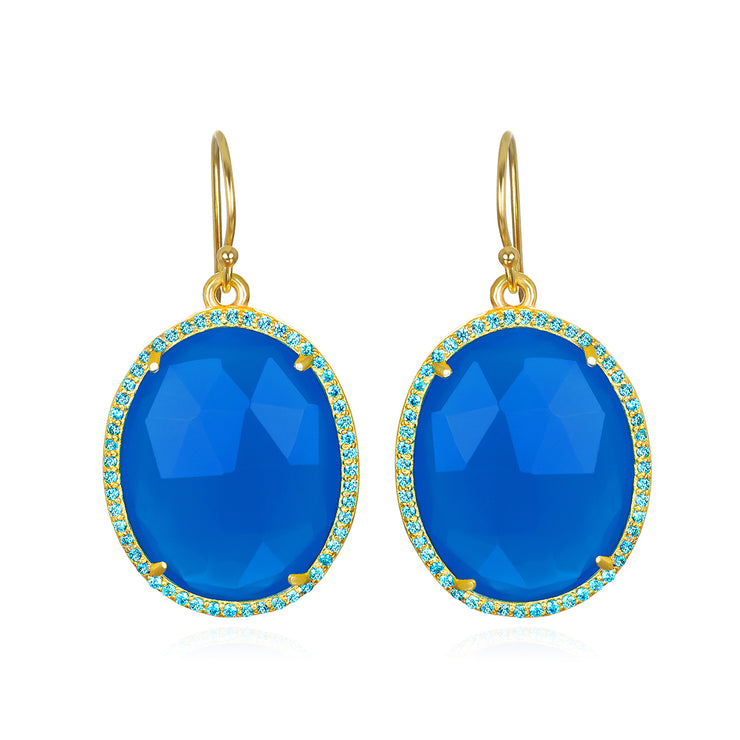 Paris Oval Dangles - Cobalt
