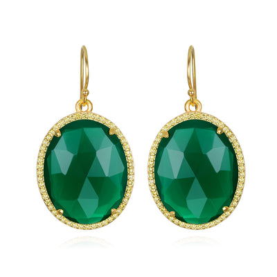 Paris Oval Dangles - Evergreen