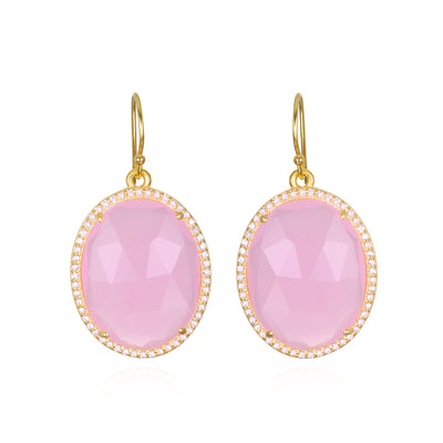 Paris Oval Dangles - Peony