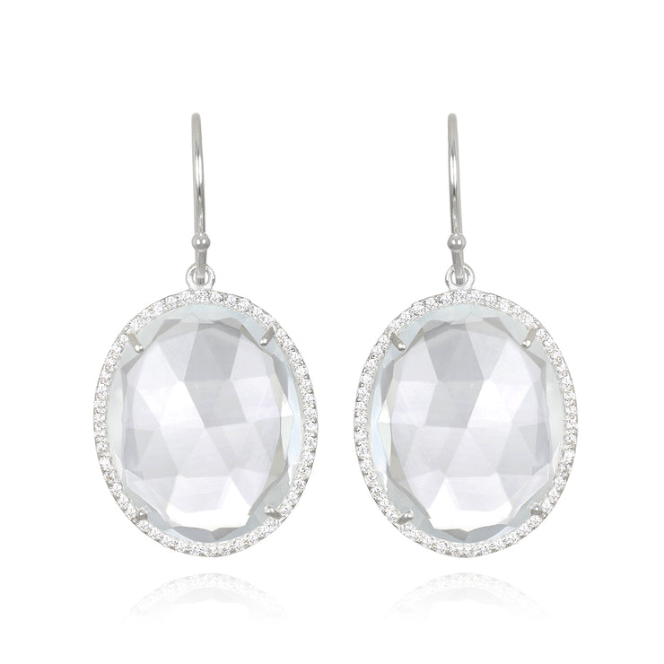 Paris Oval Dangles - Crystal