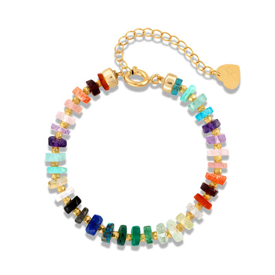 Rainbow Gemstone Heishi Bracelet