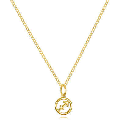 New! 14k Gold Zodiac Charm Necklace - Sagittarius