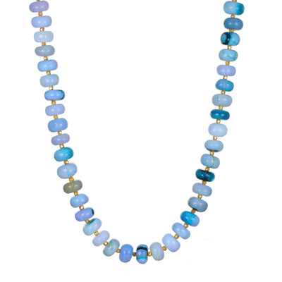 Spring Blues Opal Beaded Necklace