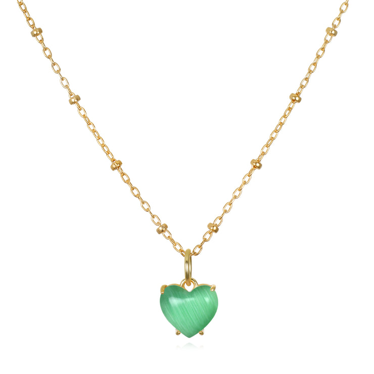 New! Sweet Heart Necklace-Green